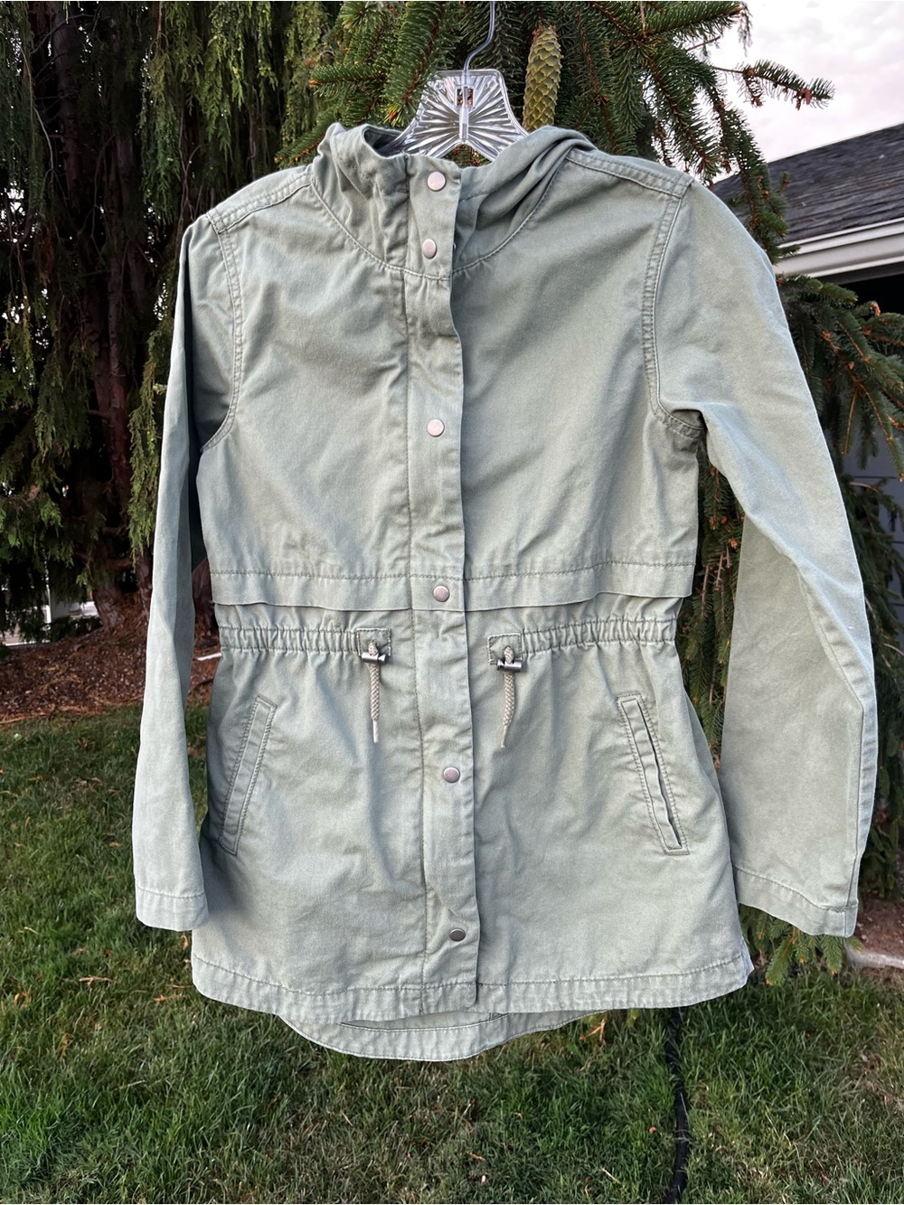 Old Navy Girls XL (14) Olive Green Hooded Utility Jacket